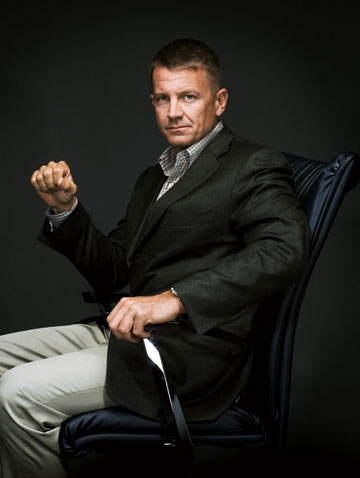 Erik Prince, founder of the Blackwater security firm (recently renamed Xe), at the companys Virginia offices. Photograph by Nigel Parry.